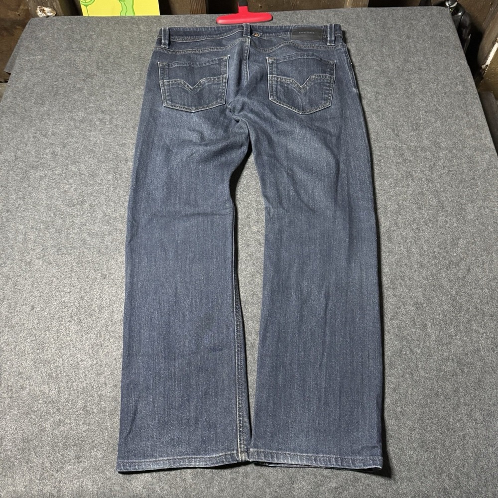 Men's Dark Blue Straight-Leg Jeans - Picture 6 of 11
